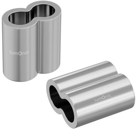 Lumonic 200x Pressklemme für Ø1mm Drahtseil | Aluminium | Doppelhülse | Seilklemme, Würgeklemme für Drahtseil, Seil | Drahtseilklemme für Rankhilfe, Wäscheleine, Lampen, Sichtschutz, Sonnensegel, Zaun