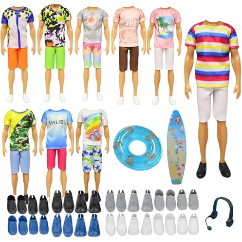19 Teile Kleidung und Zubehör, Puppenkleidung für Kinder, 4 Freizeitkleidung, 4 Hosen, 4 Paar Schuhe, 3 Accessoires für 11,5 Zoll Kinderpuppe