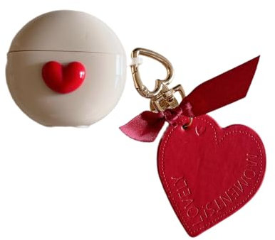 SCJLSDA Custodia per Oppo enco air 2i, motivo 3D a forma di cuore in morbido TPU, guscio protettivo con portachiavi Kawaii Love, adatta per ragazze e donne, per Oppo enco air 2i (cuore rosso)