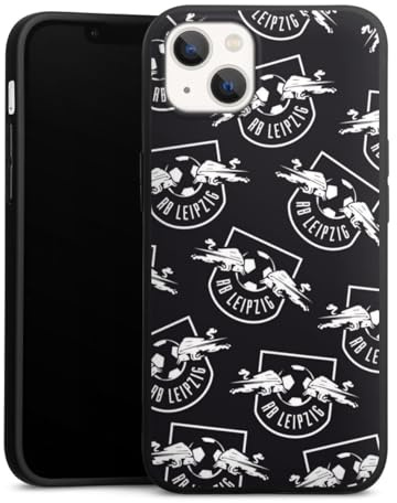 Premium Silikon Hülle kompatibel mit Apple iPhone 13 Handyhülle schwarz Case RB Leipzig Muster Logo