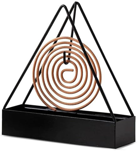 HANIUTTY Support de Bobine Anti-Moustique Spirale Anti Moustique, Support de Bobine Anti-Moustique Triangle Noir, Support Spirale Anti Moustique Créatif, Support de Spirale Anti-Moustique Extérieure