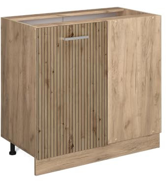 Vicco Eckunterschrank R-Line, Artisan-Eiche/Goldkraft Eiche, 86 cm ohne Arbeitsplatte