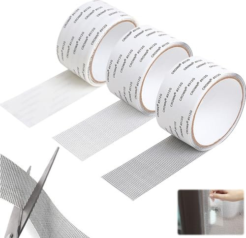 3 Rollen Fliegengitter Reparatur Klebeband,Reparaturband für Moskitonetz,Selbstklebend Fliegengitter Reparatur Set,Insektenschutz, Adhesive Screen Repair Tape für Moskitonetz Fenster 50 cmx 2m