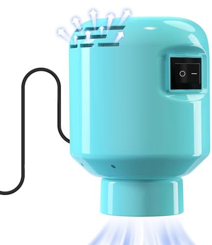 KISSLEAF Portátil Vakuumpumpe für Vakuumbeutel,55W Powerful Reise Vakuumbeutel Elektrische Luftpumpe für Vakuumbeutel Kleidung/Bettdecken/Daunenjacken/Laken/Stofftieren(Blau)
