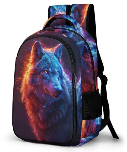 TPISLI Rucksack Jugendliche Mädchen Wolf Schulranzen 5.klasse Jungen Schulranzen Mädchen 1. Klasse Tier Leichter Reise Outdoor Freizeit