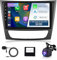 Hodozzy 2G+64G Android Radio para Mercedes Benz Clase E W211 W219 Clase CLS 2005-2008 Carplay Android Auto,Pantalla Coche 2 DIN 9 Pulgadas con GPS WiFi Bluetooth FM RDS HiFi Canbus + Cámara