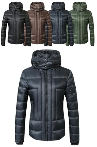 Covalliero - Damen Steppjacke | Übergangsjacke mit Doppelkragen & 2 Taschen | Kapuzenjacke mit abnehmbarer Kapuze | wasserabweisende Reitjacke | Reitbekleidung in Dark Navy | Größe XXL