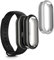 kwmobile Carcasa Compatible con Xiaomi Mi Band 8 Funda - 2X Protector Pantalla Completo - Ultrafino y antigolpes - Negro/Plata