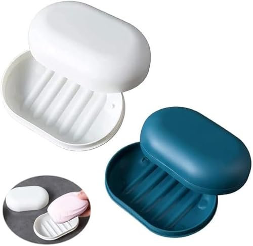 Travel Soap Case Box, 2PCS Leak-Proof Soap Holder with Lid - Durable, Portable Soap Storage for Bathroom, Gym, Travel