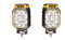 2x LED Spotlicht Weiß/Orange Arbeitsscheinwerfer + Rückfahrlicht Flutlicht 12/24V 14W Positionslicht R65 R23 IP67 Wasserdicht Scheinwerfer für Landtechnik Baumaschinen Offroad LKW PKW 4x4 ATV SUV