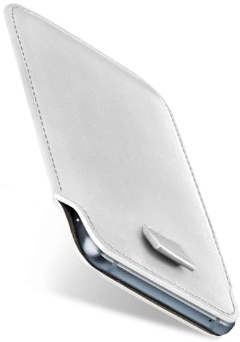 moex Slide Case für Honor Magic V3 Handytasche zum Einstecken Ultra dünn, Einsteckhülle Holster Hülle PU Leder, Sleeve Etui Handyhülle mit 360 Grad Komplettschutz, Weiß