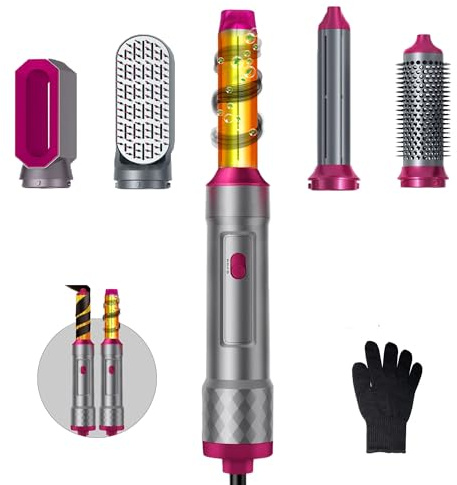 Hair Styler 5 in 1, Magic Hairstyler, 1000W Hair Dryer Brush for Hair Styling, Hot Air Brush for Volumizing, Hair Wrap Dryer Set with Detachable Heads Comb