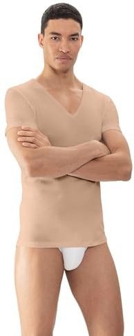 Mey Herren T-Shirt V-Ausschnitt Serie Dry Cotton Breeze | Körpernahe Passform, Kurzarm, Einsätze unter den Achseln, Klimaanlage, Gr. 4-8