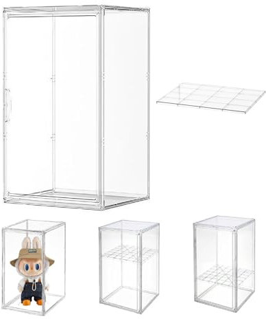 Dasellfa Vitrine Schaukasten Box Acryl Vitrine, Sammlervitrine mit Tür, Für Minifiguren, Figuren Vitrine Kleine, Action Figuren Spielzeug, Modellautos, Sammelfiguren (50*37*29.5cm)