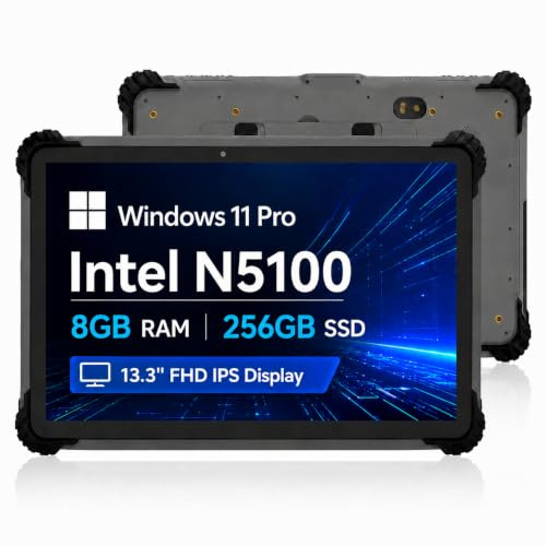 Breloom ST13-J - tablet resistente de 13.3 pulgadas con Windows 11 Pro Intel Celeron N5100, 8 GB+256 GB, IP65 impermeable, 4G LTE/GPS/GLONASS, cámara de 13 MP+5 MP, batería de 8000 mAh (edición