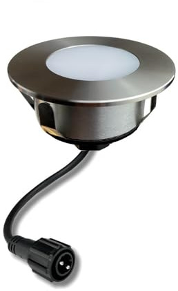 PRO CONNECT LED Bodeneinbaustrahler Edelstahl Ø 9,5 cm 230V | Warmweiß | Wasserdicht | Für Gehwege, Terrasse, Einfahrt & Garten