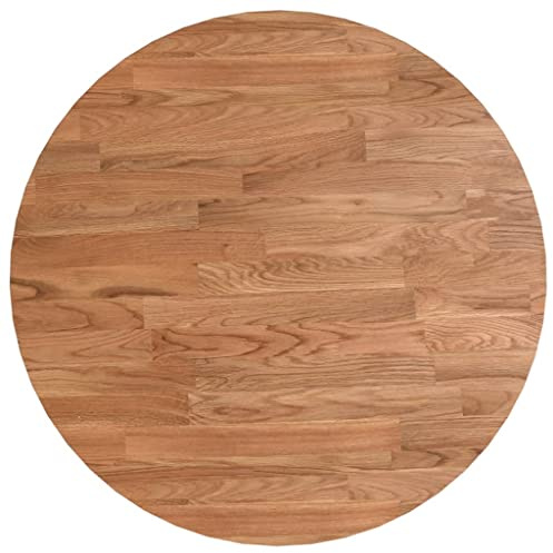 Mokuyary Runde Tischplatte Hellbraun Ø40x1.5 cm Behandeltes Eichenholz, Ersatztischplatte für Küchentisch Schreibtisch Gartentisch Stehtisch Sofatisch Couchtisch Beistelltisch
