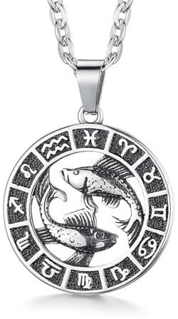Colgante de Signo s para Mujeres y Hombres, Acero Inoxidable, constelación de Leo, medallón de horóscopo, joyería de astrología Celestial Retro