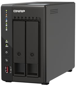 QNAP TS-253E-8G-US NAS desktop ad alte prestazioni a 2 alloggiamenti con processore Intel Celeron Quad-core, RAM DDR4 da 8 GB e doppia connettività di rete 2,5GbE (2,5G/1G/100M) (senza disco)