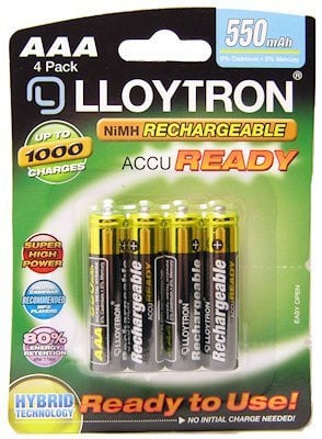 Lloytron AAA 550 mAh Ready To Use Rechargeable Batteries