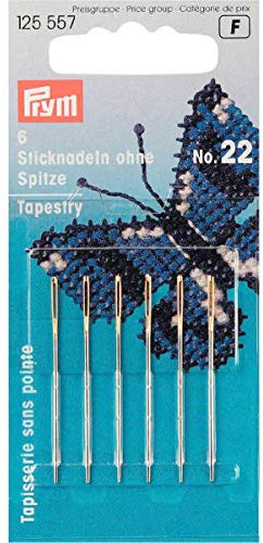 Prym Sticknadel Stickerei, Steel, Silber, 40 mm Länge x 0,9 mm Stärke, 6
