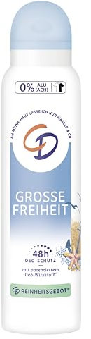 CD Deo Spray Große Freiheit/Zuverlässiges Deospray ohne Aluminium für 24 Std Schutz - Frischegefühl mit aquatischem Duft, 150 ml