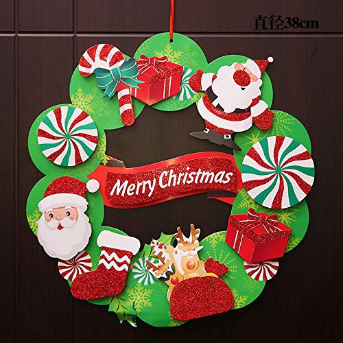 VHVCX Weihnachtskranz Dekoration Papier Weihnachtskranz Weihnachtskranz 36Cm Weihnachtstürkranz Hängen