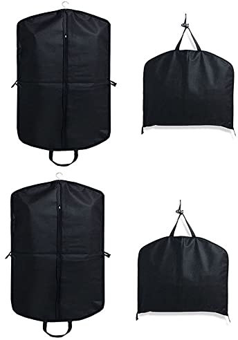 2 Stück Staubbeutel Kleidersack Anzug, Kleidersack Anzug Staubschutzhülle, Wasserdichter Anzug Staubbeutel, Geeignet für Kleider, Abendkleider, Anzüge, Mäntel, Reissverschluss, Schwarz (100 x 60 cm)