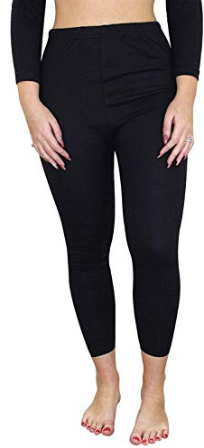 Gaffer Ladies Big Size Thermal Bottom Women Winter Warm T Shirt Warm Lace Long Sleeve Top (Bottom - Black, 14-16)
