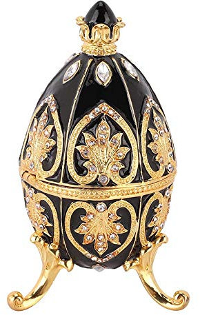 Sheens Königlichen Stil emailliertes Ei Metall Handwerk Halskette Ring Schmuckschatulle mit glänzenden Diamanten für Home Desktop Decor GeschenkBoxen & Kästen