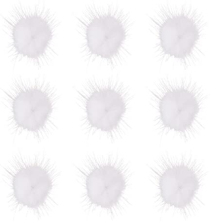 Craftdady 100 Stück Pompons aus Kunstnerz, 2–2,5 cm, flauschige Mini-Pompons mit elastischer Schlaufe zum Stricken, Basteln, Schlüsselanhänger, Hüte, Schuhe, Taschen, Schals, Handschuhe, Puppen (weiß)