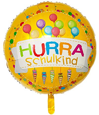 Oblique Unique® Hurra Schulkind Folien Luftballon Hänge Deko für Einschulung Schuleinführung Schulanfang Schulstart Dekoration Schule Ballon
