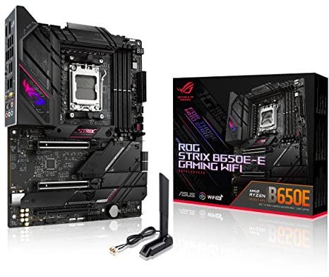 ASUS ROG Strix B650E-E Gaming WiFi AM5 (LGA1718) Ryzen 7000 Gaming Motherboard(16+2 Power Stages,DDR5,4X M.2 Slots, PCIe® 5.0, WiFi 6E, 2.5G LAN,USB 3.2 Gen 2x2 Type-C® Rear I/O Port, Aura Sync RGB)