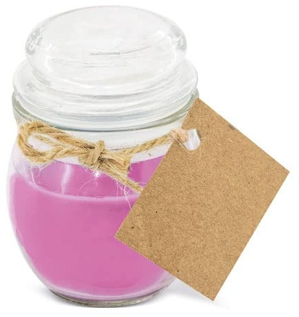 Vela Aromática en tarro de cristal en Rosa - Velas Detalles Bodas, Velas para Bautizos Niñas Niña, recuerdos y detalles
