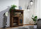 MASSIVMOEBEL24.DE | Railway kleine Kommode aus Massivholz #452 | aus Mangoholz - braun geölt | 75x36x90 cm | 5 Fächer, 2 Schubladen - mit Schiebetür | Sideboard Schrank