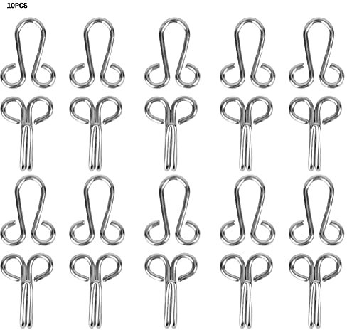 Haken Und Ösen Zum Nähen, Haken Und Ösenriegel Für Kleidung 10 Stück Hakenverschlüsse zum Aufnähen für Pelzmäntel und Unterwäsche (Helles Weiß)