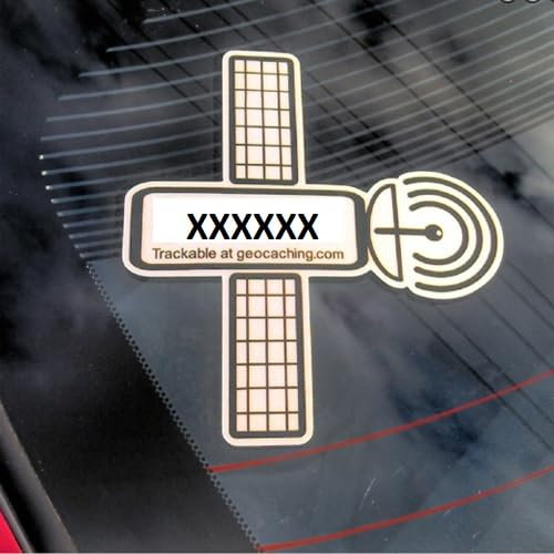geo-versand Geocaching Aufkleber Auto Sticker Stickers Autoaufkleber Trackable Satelliet