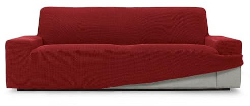 SOFASKINS® super elastischer überzug, Sofabezug 3 sitzer, atmungsaktiv, bequem und langlebig, Sofa überzug, Einfach anzubringen, Maße (180-230Cm), Farbe Rot