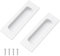MOROBOR 2 PCS Recessed Cabinet Handles, Warm White Stainless Steel Rectangular Knob with Screws, Exposed Installation Embedded Pull Handle for Wardrobe Drawer Flush Sliding Door -120 mm/4.72 in