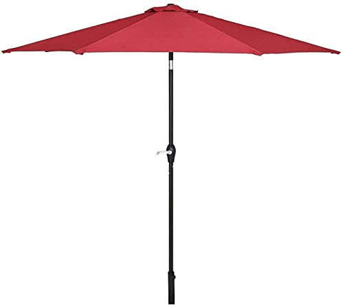 LiJJi Garden Parasol Umbrella 2.7m Waterproof Tilting S with Crank Handle 9FT Collapsible Beach Umbrella Parasol Outdo