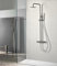 IMEX - Columna Ducha Termostatica con Grifo | Conjunto de Ducha con Alcachofa y Rociador Antical Efecto Lluvia | Griferia en Latón y Acero Inox S.304 con Barra Extensible Black Gun | Serie Line
