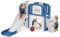 XJD 9 in 1 Kinder Rutsche für 1-3 Jahre,Babyrutsche mit Basketballkorb,Freistehende Rutsche,Kletterleiter, Spielteleskope, Reißbrett usw. Kleinkind Spielplatz Gartenrutsche Outdoor & Indoor(Blaugrau)