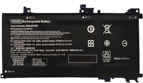 JKDND TE03XL Batterie pour Ordinateur Portable 11.55V 61.6Wh Compatible avec HP Omen 15-ax000 15-ax033dx 15-ax210nr 15-ax001ns Pavilion 15-bc000 15-bc008tx 849910-850 849570-541 542 543