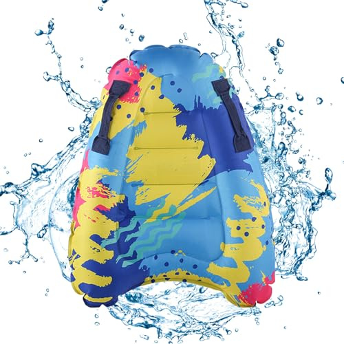Feliciay Bodyboard gonflable léger et portable avec poignées, aide à la natation pour piscine, tapis d'apprentissage, planche de surf gonflable pour enfants et adultes (plusieurs couleurs)