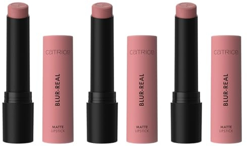 Catrice Blur-Real Matte Lipstick, Nr. 040, Pink, weichzeichnend, matt, vegan, ölfrei, ohne Alkohol, ohne Konservierungsstoffe, 3er Pack (3x3g)
