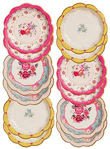 Talking Tables Truly Scrumptious; Pappteller für Teekränzchen, Hochzeiten und Geburtstagspartys, Vintage-Stil, 18 cm (12 pro Pack in 3 Designs)