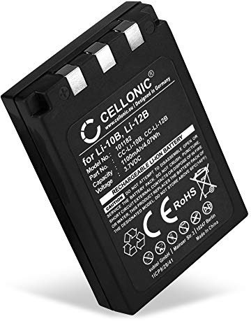 CELLONIC, Batteria per Fotocamera, Compatibile con Olympus Li-10B, Mju/Stylus 300, 400, Li-12B (3.7V, 1100mAh)