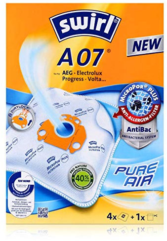Swirl® A 07 EcoPor® Staubsaugerbeutel für AEG, Electrolux, Gronbach, 4 Beutel