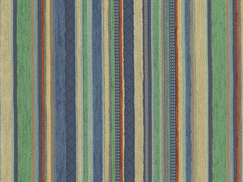 Landhaus Möbelstoff Ischgl Farbe 61 (blau, hellblau, beige, lindgrün, grün) mit biologischem Fleckschutz - modernes Chenille-Flachgewebe (gemustert, gestreift) Polsterstoff, Stoff, Bezugsstoff, Eckbank, Couch, Sessel, Hussen, Kissen