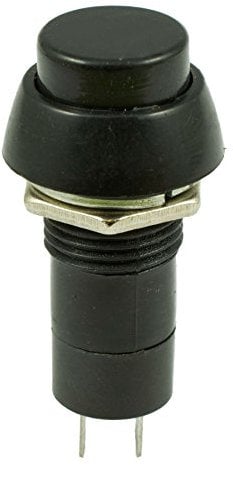 Black Round On/Off Latching Push Button Switch SPST 12mm